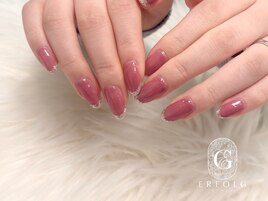 ピンク×ラメフレンチ