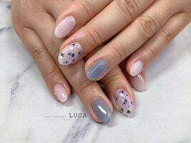M-349 大人可愛い押し花ネイル