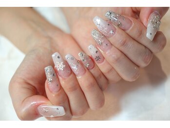 ネイルルーム アイボリー(nail room ivory)/雪の結晶ネイル