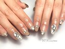 ビジューネイル/細フレンチ