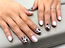ダルメシアン柄ネイル/ホワイト