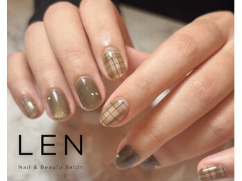 レン(LEN.)/オリーブチェック