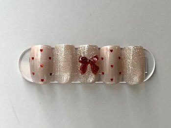 ブランロール 中目黒店(Blanl'or)/ハート×リボンのガーリーネイル