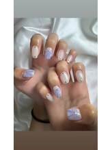 フラワーズネイル(flowers nail)/夏/クリアリボンネイル