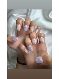 夏/クリアリボンネイル