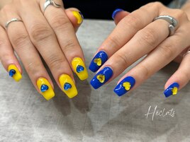 アシメ/ハート/ブルー/イエロー