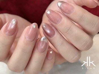 ケーツーネイル(k-two nail)/1月monthly/ハートネイル(みな)