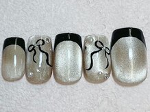 ネイルビート(NAIL BEAT)/リボンネイル　フレンチネイル