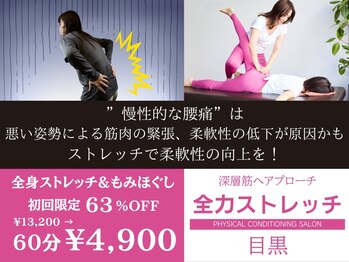 全力ストレッチ 目黒の写真/腰痛改善に！腰を支えるための身体を目指すストレッチ！【目黒駅1分/全力ストレッチ目黒】