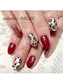 秋マグネットネイル！レオパード