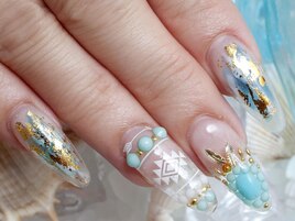 ネイティブ柄×ホイルアート☆