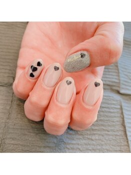 バレンタインネイル