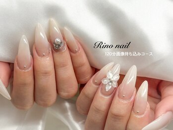 リノ ネイル(Rino nail)/クリアフラワーネイル　80141