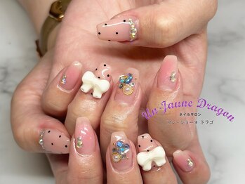 アン ジョーヌドラゴ/【自爪ネイル】リボンネイル