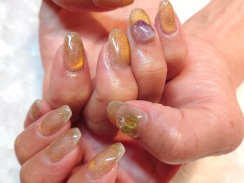 天然石×マグネットネイル