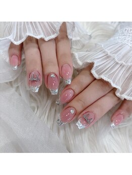 リンドネイル バイ モカ アンド ララ(Lind nail by moca and LaLa)/ガラスフレンチ