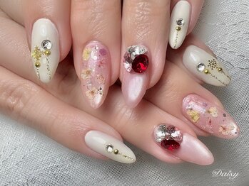 クリスマスネイル　押し花