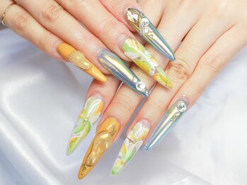 エムネイル(M-Nail)/★フラワーオーロラネイル★