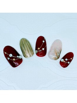 ネイルベース ネイル ケア サロン ミウラ(miura)/２月季節デザイン定額アート★