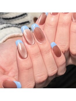 イロ ネイル(iro nail)/マグ×ブルーフレンチ