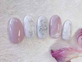 マーブル×ふんわりピンク