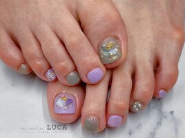 M-350 大人可愛い天然石ネイル