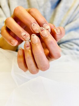 レッドリボンアートネイル