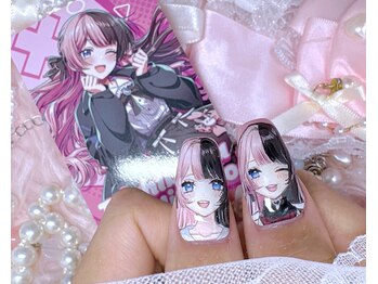 痛ネイル 推しネイル ガーリー