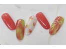 ニュアンスリボンフラワーネイル