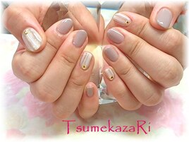 ★グレージュ×ストライプ★