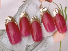 ネイルサロンフォーユー(for u)/ガラスフレンチ♪￥６９８０