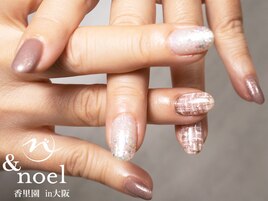 秋冬ネイル クリスマス ツイード