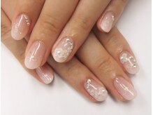 ネイルサロンミキ 横浜(MIKI)/手描きフラワー3D花ネイル♪上品