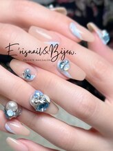 イリスネイル アンド ビジュー(E’risnail&Bijew.)/逆斜めフレンチビジュー