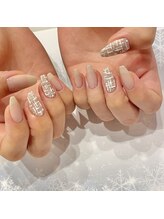 フィオーレ(fiore)/ぷっくりツイードネイル 薄葉