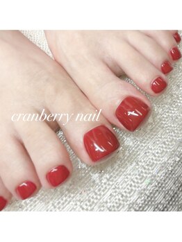 クランベリーネイル 代官山 恵比寿(cranberry nail)/フット 赤ネイル