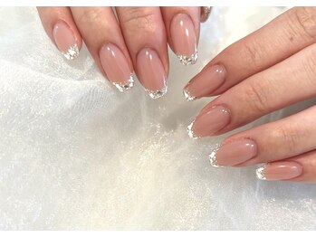 ガラスフレンチネイル