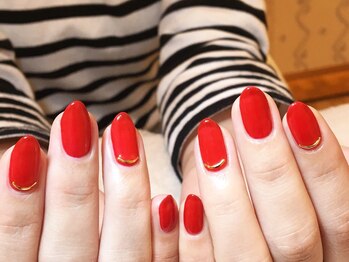 ネイルズ ララ(nails Lala)/レッドネイル。