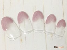 ビービーネイル 所沢店(BB)/くすみピンクハートフレンチ