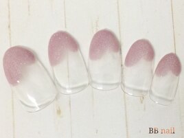 くすみピンクハートフレンチ