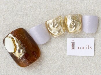 アイネイルズ 三宮店(I nails)/凹凸ブラウンネイル¥8000
