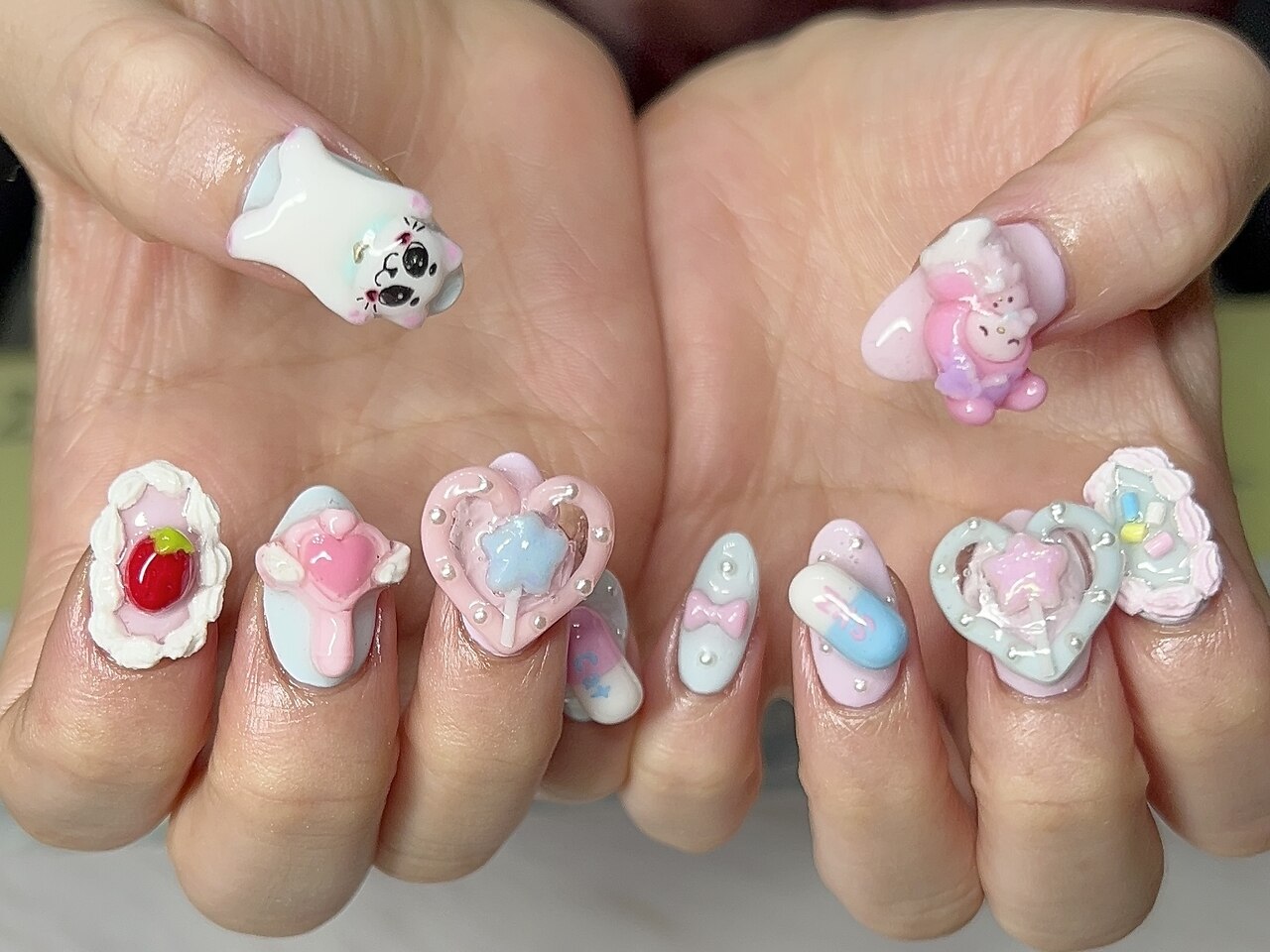 完売！★ラブリーマイメロネイルパーツ3Ｄネイル きゃらねいるぱーつ マイメロディ/クロミ│ライフスタイルバンダイ