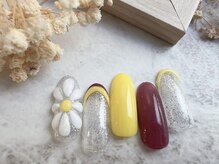 ネイルキュート アンド クールラッシュ 亀有店(nailcute & CoolLash)/ポップなお花nail