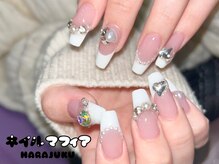 ネイルマフィア 原宿(NAIL MAFIA)/フレンチネイル/パールビジュー