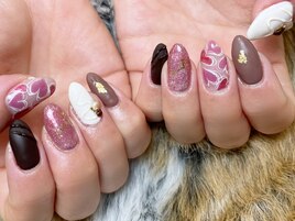 バレンタインネイル