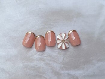 フラワーミラーフレンチネイル