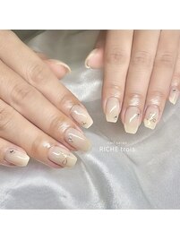 繊細リボンベージュオフィス定額