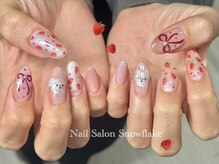 スノーフレーク(Snowflake)/季節定額デザイン☆苺ネイル