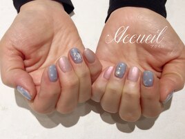 雪だるまネイル