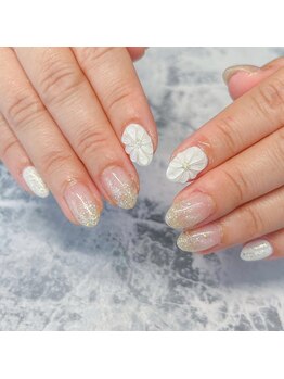 ぷっくりお花☆ホワイトver.